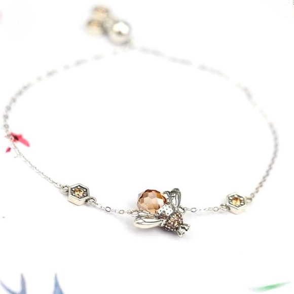 “Amber Abdomen Queen Bee” Faceted Tomenta Bumblebee Honeybee Honeycomb Bracelet - Picture 11 of 13